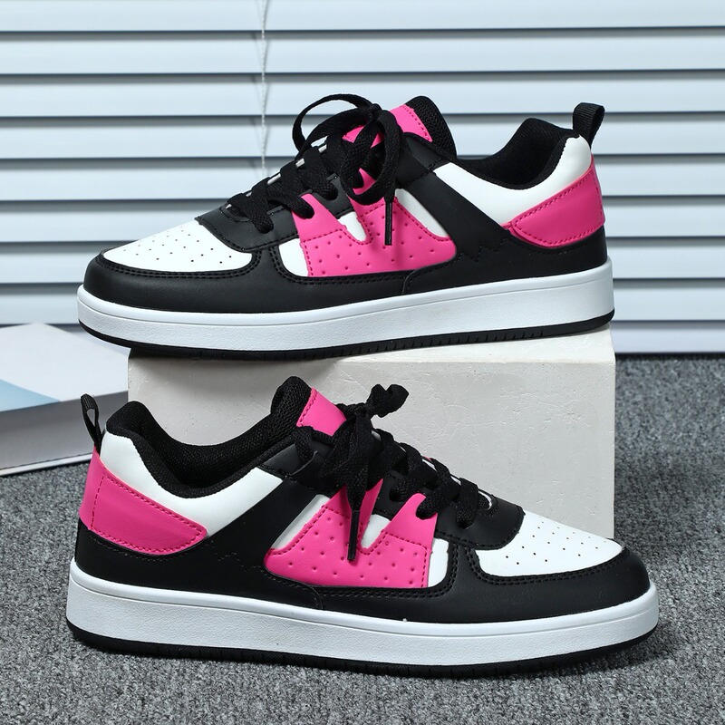 Trendy Color Matching Fashion All-match Couple's Skateboard Shoes Outdoor Walking Sports Casual Shoes Four Seasons School Shoes for Commuter Students