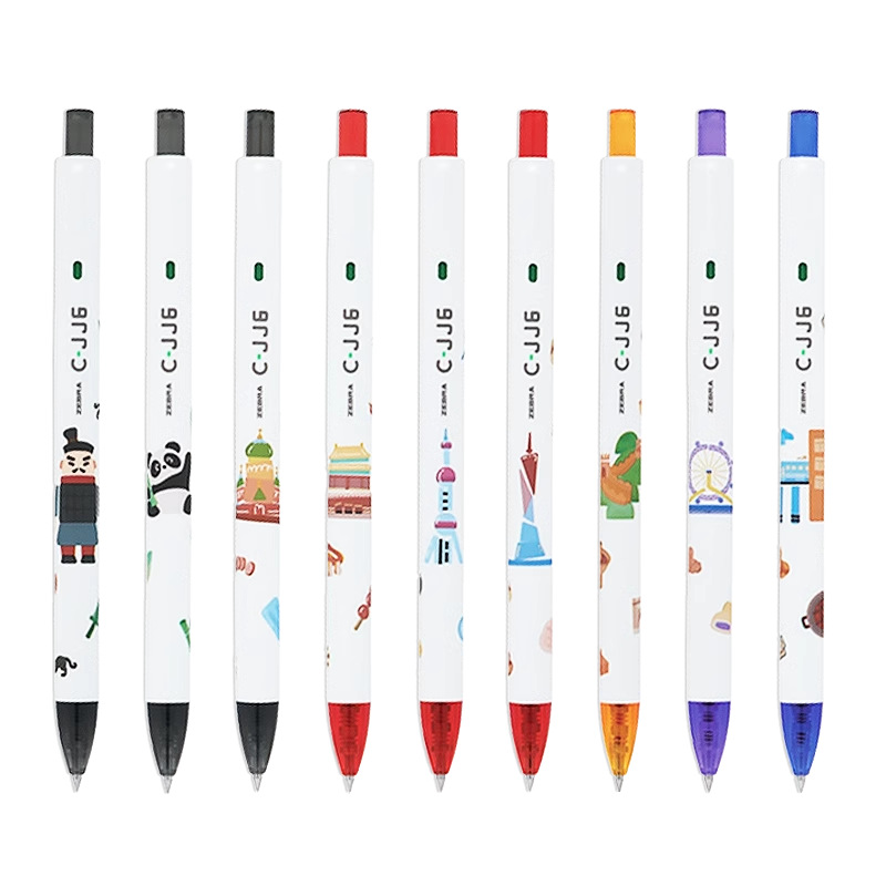 일본 ZEBRA ZEBRA JJ6 레인보우 프레스 젤펜 0.5 트래블 리미티드 워터펜 랜드마크 패턴