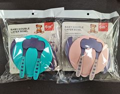 Baby and children training bowl, baby feeding suction cup bowl, baby portable anti-slip and anti-fall plastic bowl with packaging