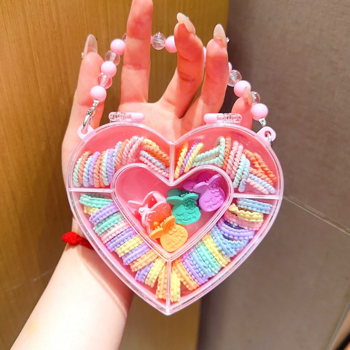 Set de combinación clip mariposa y anillos de toalla, gomas elásticas sin costuras – estilo coreano nuevo.