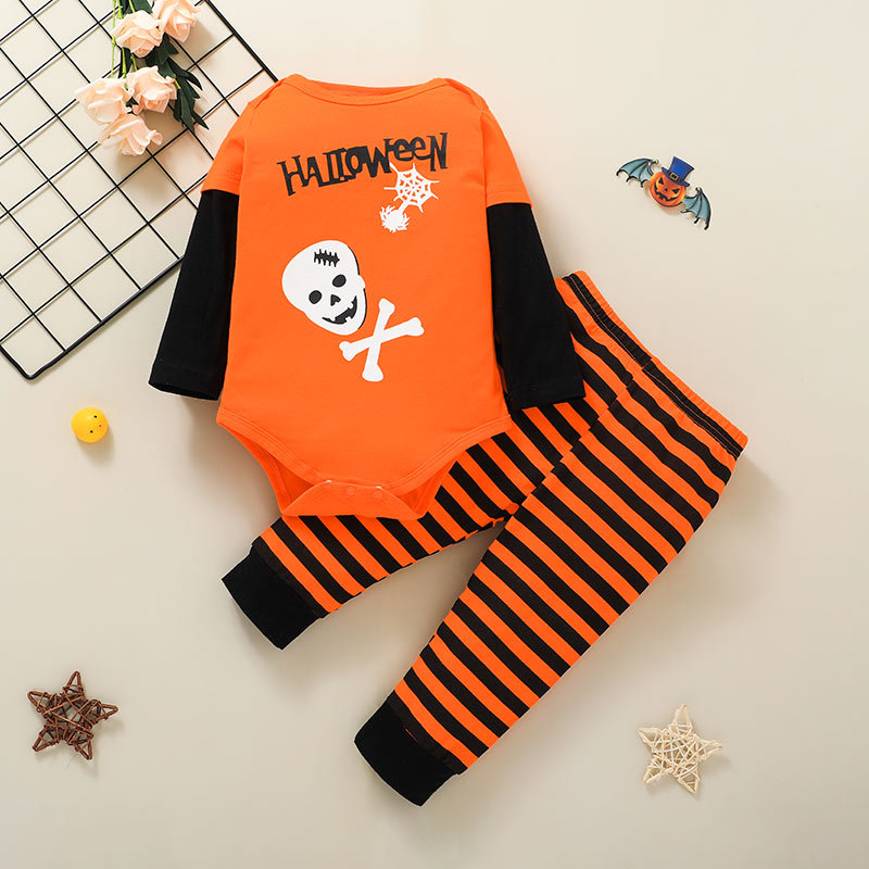 New Kids' Rompers Suit 20.21 Million Halloween Baby Funny Jumpsuit Trousers 2-piece Set Foreign Trade Children's Wear display picture 2