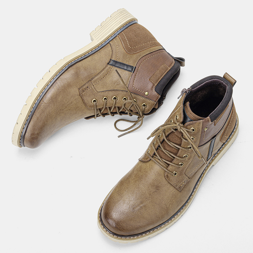  Men's Martin Boots Independent Station Retro Color Polished Ankle Boots Cross-border Trade Men's Shoes Plus Size Autumn and Winter Men's Boots_voghion.com