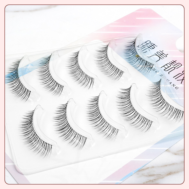 Pestañas belleza maquillaje K01 pestañas simulación natural luz suave aire afilar curling tallo transparente 216 217