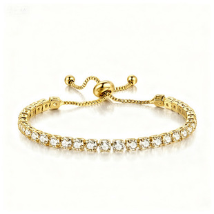 Cross-Border Popular 925 Sterling Silver Inlaid Moissanite Bracelet, Moissanite Women's Jewelry Bracelet, Adjustable Tennis Bracelet