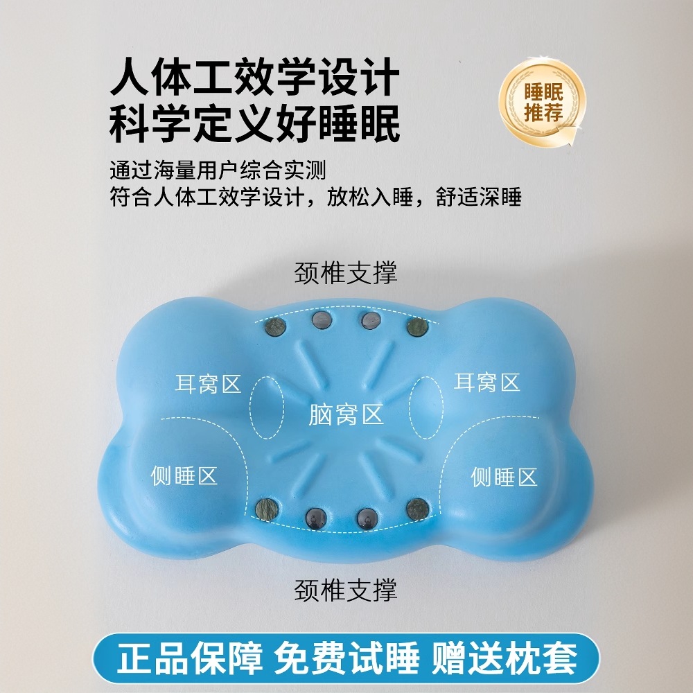 Almohada Protección cervical para adultos Núcleo de almohada para dormir Un par de almohadillas de memoria de rebote lento para dormir, imán de jade, cabeza entera