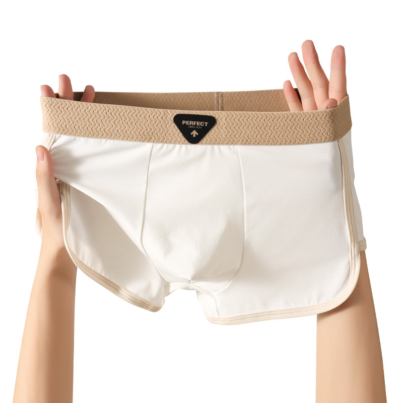 Pantalones para hombres de seda de hielo, ropa de hombre de alta calidad, pantalones de ángulo plano, pantalones cortos de cuatro ángulos para hombres, pantalones para hombres