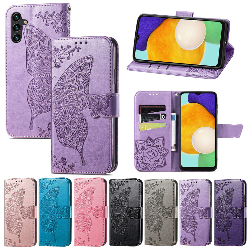 Wholesale Suitable for Samsung A13 Mobile Phone Leather Case Flip Embossed Leather Protective Cover Galaxy A12/52 Mobile Phone Case