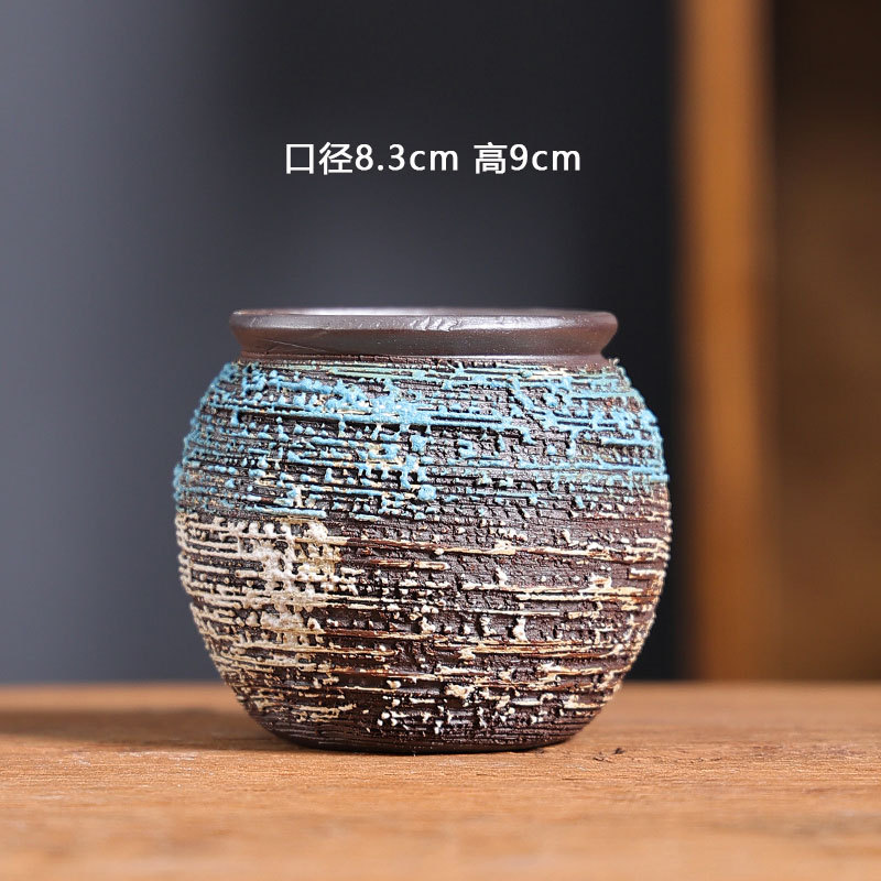 17 espuma esmalte maceta de cerámica multiculosa balcón doméstico cerámica negra cerámica gruesa pequeña maceta de cerámica especial al por mayor