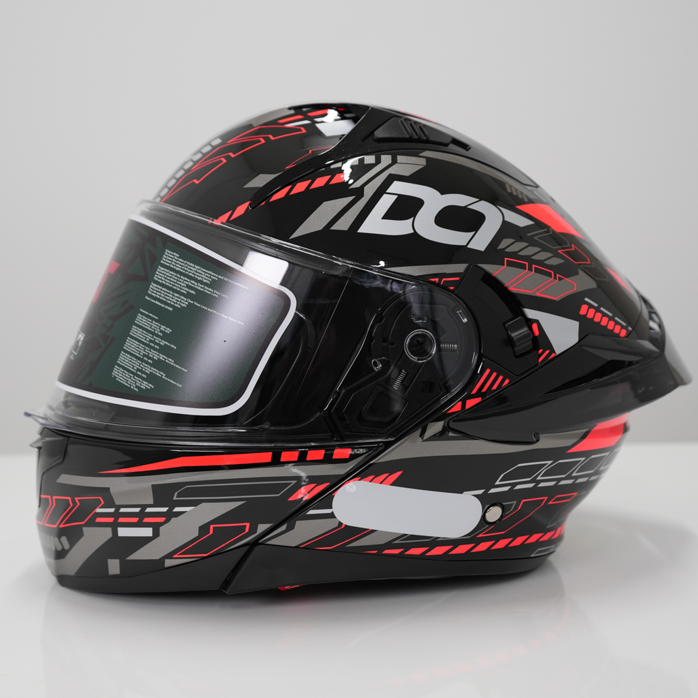 Flip-Up Motorcycle Helmet with Double Visor