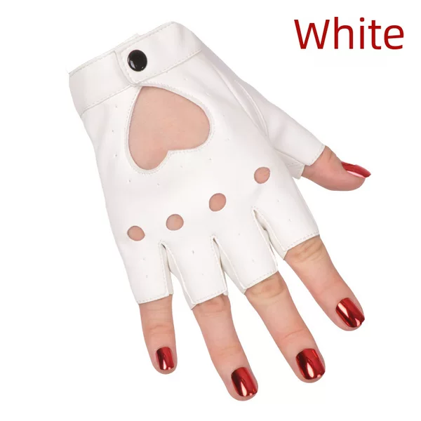 Gloves Women's Half-Finger Street Dance Performance Stars Stage Performance Gloves Hearts Hollow Fingers