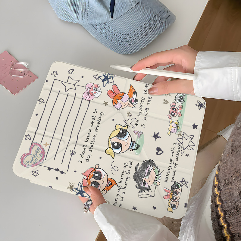 Flying Policewoman Y Foldable Ipadmini7 Tablet 10/9/8 Generation A16 Protective Case Pro 11inch Air6/5 Protective Case