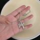 European and American double cross necklace men's and women's ins fashion hip hop vintage diamond pendant clavicle chain crocheted necklace