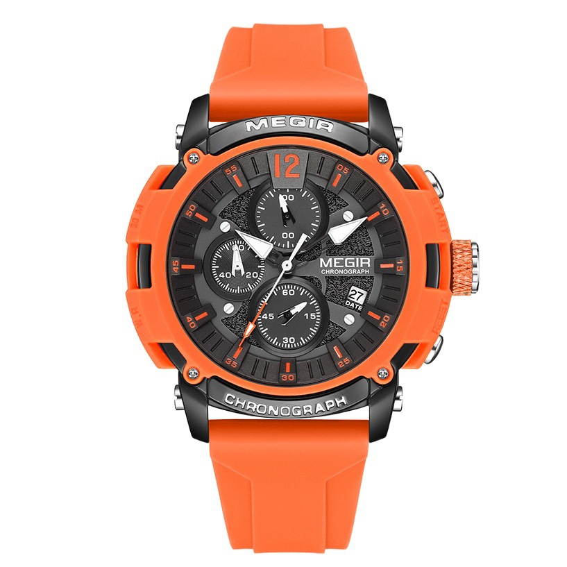 MEGIR nueva tendencia de la moda de los hombres multifunción calendario luminoso impermeable reloj deportivo estudiante al por mayor