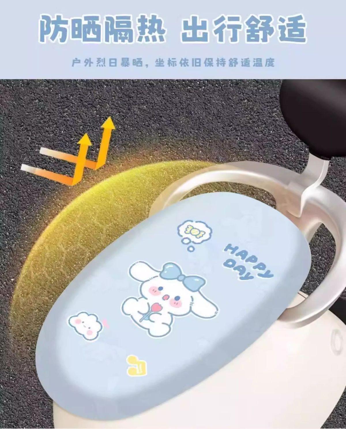 All-in-one cartoon elastic leather seat cover for electric vehicles, suitable for all seasons, waterproof and sun-resistant, new cute summer leather design