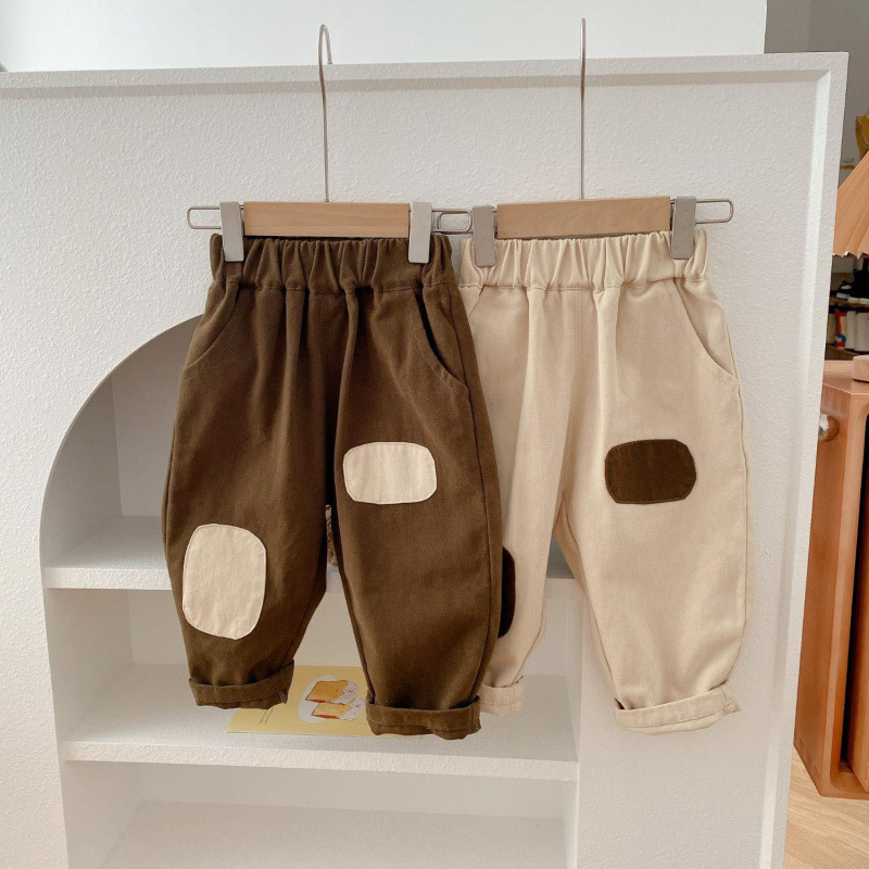 子供用カジュアルズボン春と秋の薄いタイプの男の子の純綿のゆったりした長ズボンの子供の赤ちゃんの韓国版の洋風の服装のズボン|undefined