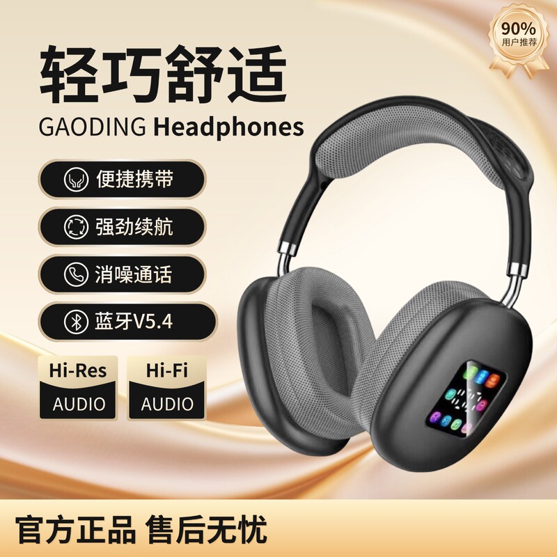 Retro Small-Sized Bluetooth Headset with Tf Card Slot, Digital Display, Ultra-Long Battery Life, Noise-Cancelling Wireless Headset