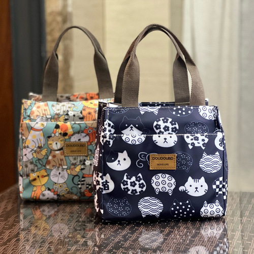 Running volume new waterproof and oil-proof fresh-keeping and thermal insulation lunch bag work portable lunch bag student lunch box bag mommy bag