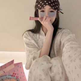 法式高级感碎花收腰系带睡袍女秋季新款大码中长款长袖家居服浴袍