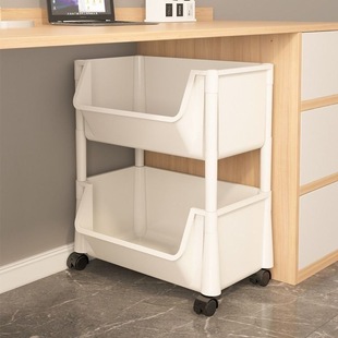 Movable Bookshelf with Wheeled Storage Rack Floor-Standing Desktop Kidsren's Toy Storage Home Living Room Bedroom Simple Bookcase