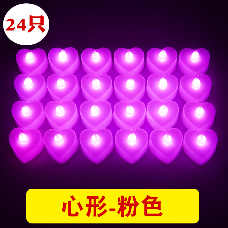 Electronic fuchsia candle, 24 items