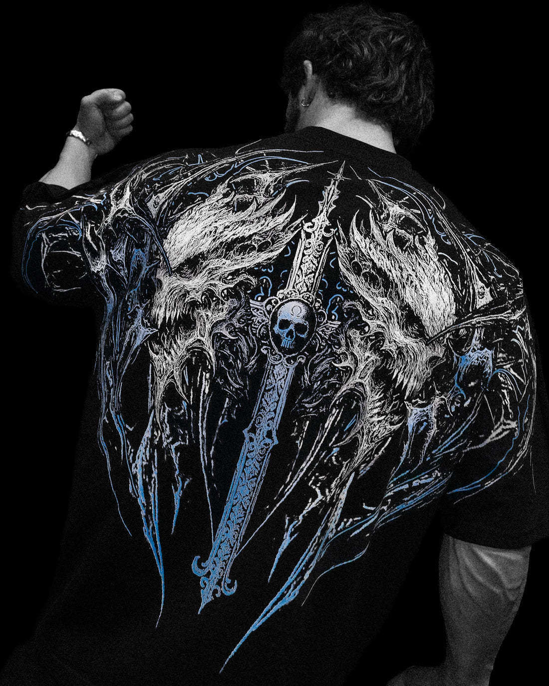 Breathedivinity's New Dark Gothic Dragon Style Loose-fit Plus-size Pure Cotton Men's Short-sleeve T-shirt 008_viptrois.com