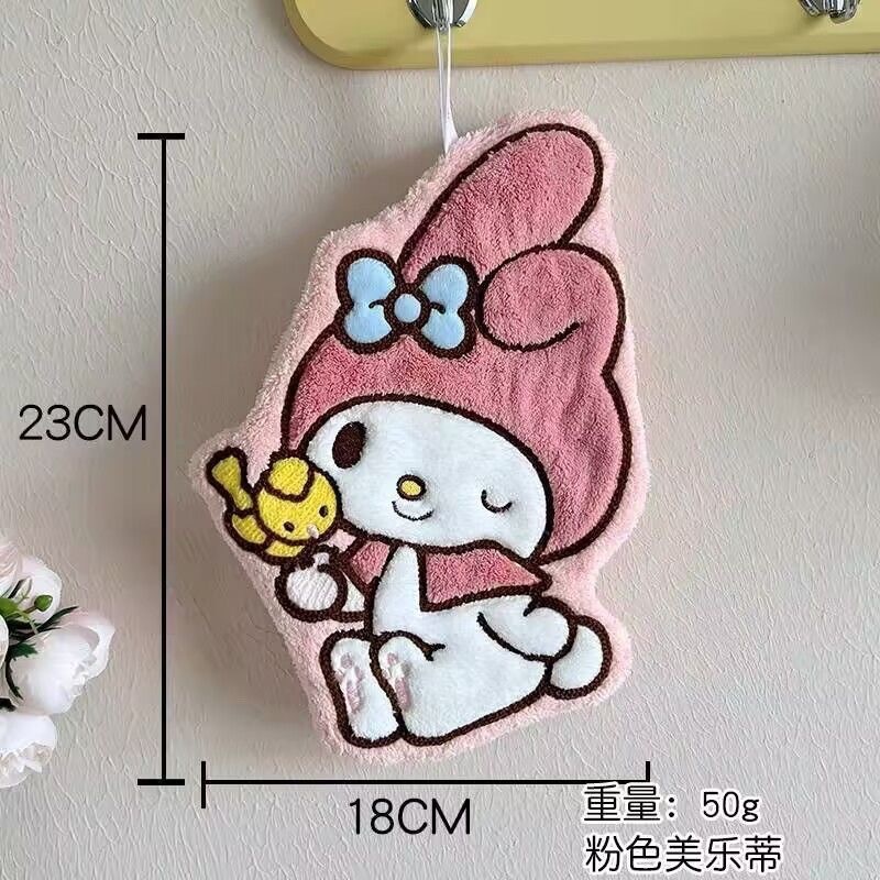 かわいい漫画のコーラルベルベットハンドタオルハンギングキッチン家庭用タオル吸水性、速乾性、糸くずの出ない厚みのある雑巾|undefined