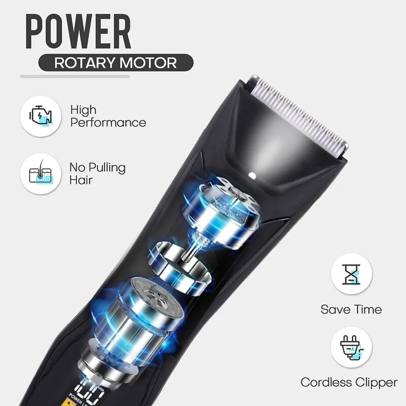 国境を越えた新製品男性体毛カットType-c電気カット液晶デジタル表示電動防水シェーバー体の私所|undefined