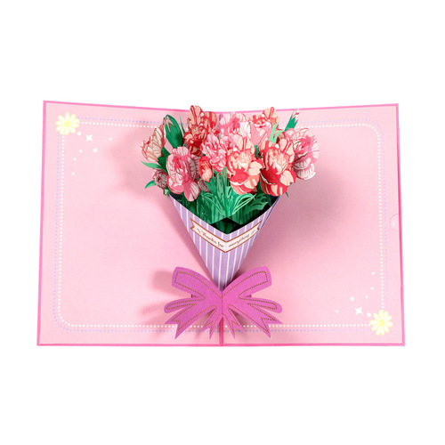 Mother's Day cultural and creative gifts 3D greeting cards paper sculptures creative gifts for teachers Teacher's Day bouquet cards wholesale