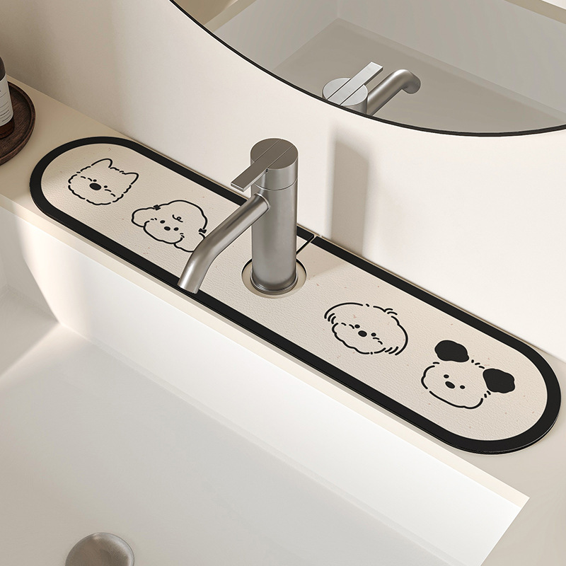Cartoon Kitchen Faucet Drain Mat Bathroom Sink Countertop Absorbent Mat Diatomaceous Earth Wipeable No-Wash Quick-Drying Mat Cartoon Kitchen Faucet Drain Mat Bathroom Sink Countertop Absorbent Mat Diatomaceous Earth Wipeable No-Wash Quick-Drying Mat