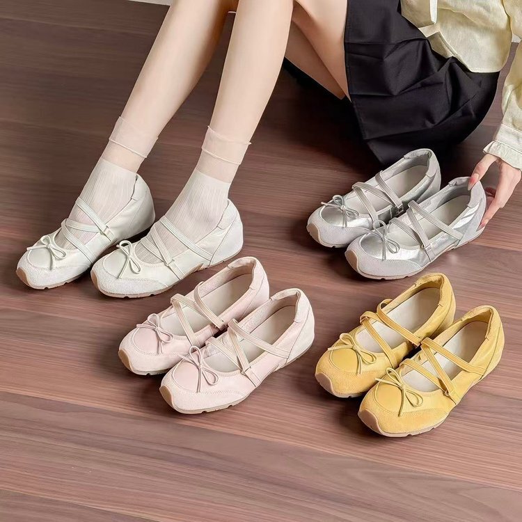 5cm Height Increase~Genuine Leather Ballet-Style Sports Mary Jane Shoes for Women 2026 Summer Casual Shallow Bowknot Flats 5cm Height Increase~Genuine Leather Ballet-Style Sports Mary Jane Shoes for Women 2026 Summer Casual Shallow Bowknot Flats