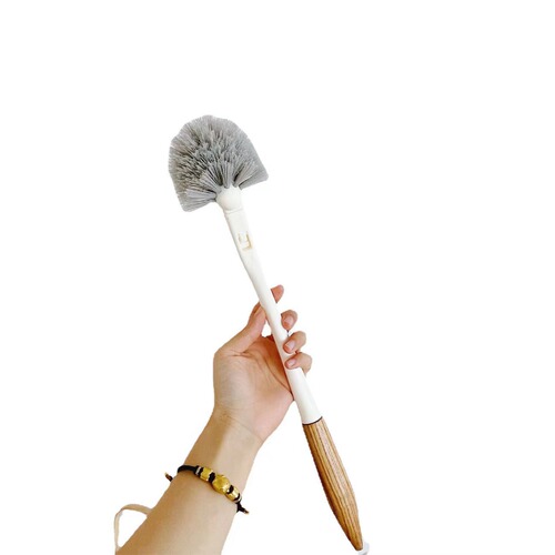 Internet-famous Japanese-style extended new no-blind-spot wooden-handle toilet cleaning brush, toilet brush for bathroom cleaning