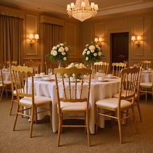 巨航家具批发金色拿破仑椅子铝合金古堡椅厂家直批宴会酒店婚庆