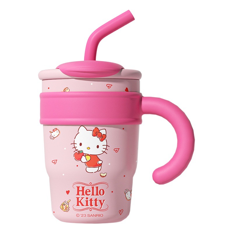 Taza de paja sanliou para el hogar taza de vacío resistente a caídas de dibujos animados taza de helado de gran capacidad