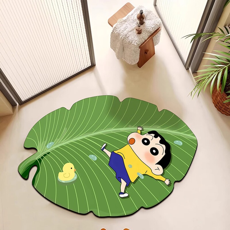 クレヨンしんちゃん浴室吸収性フロアマット浴室トイレドアバナナの葉珪藻泥フロアマットシャワールームフットマット|undefined