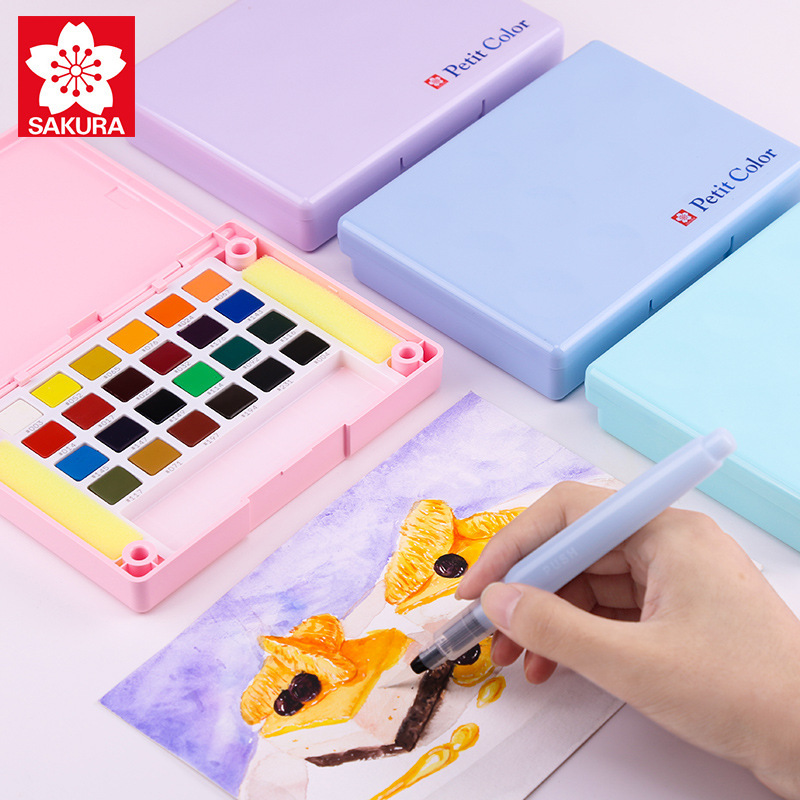 Japanese Sakura Solid Watercolor Pigment 24 Colors 36 Colors 48 Colors Art Special Terrence Solid Watercolor for Beginners