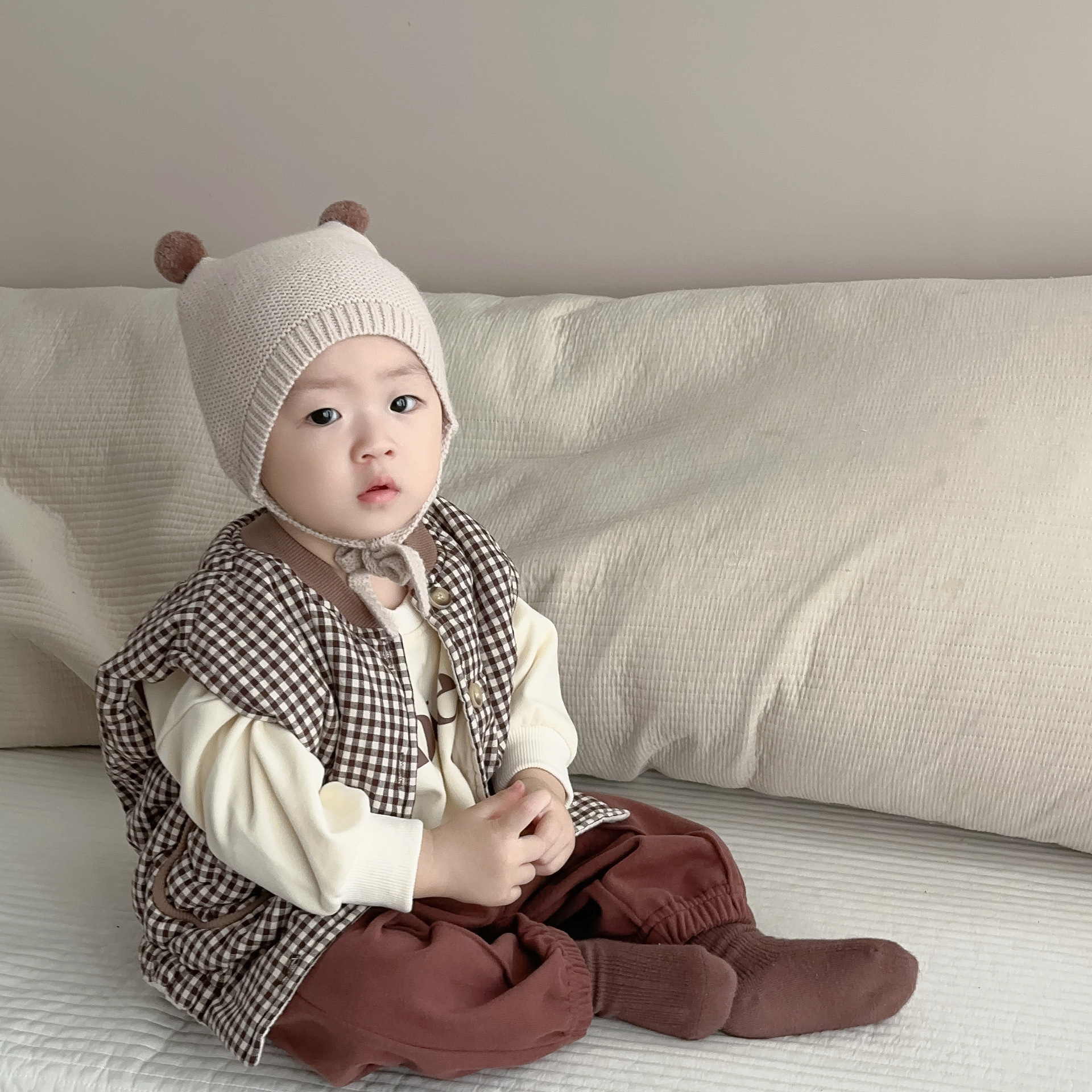 Bebé ropa de bebé ropa de otoño 2023 otoño nuevo estilo coreano ropa de los niños bebé Chaleco de algodón abrigo