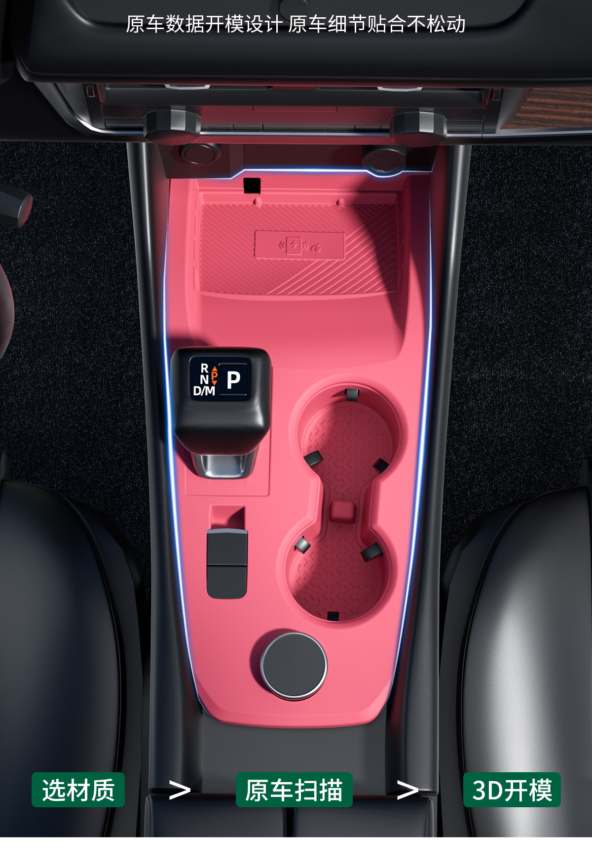Suitable for X-Trail Glory (Us Version) Central Control Silicone Pad Wireless Charging Anti-Slip Pad Modified Interior Supplies Accessories