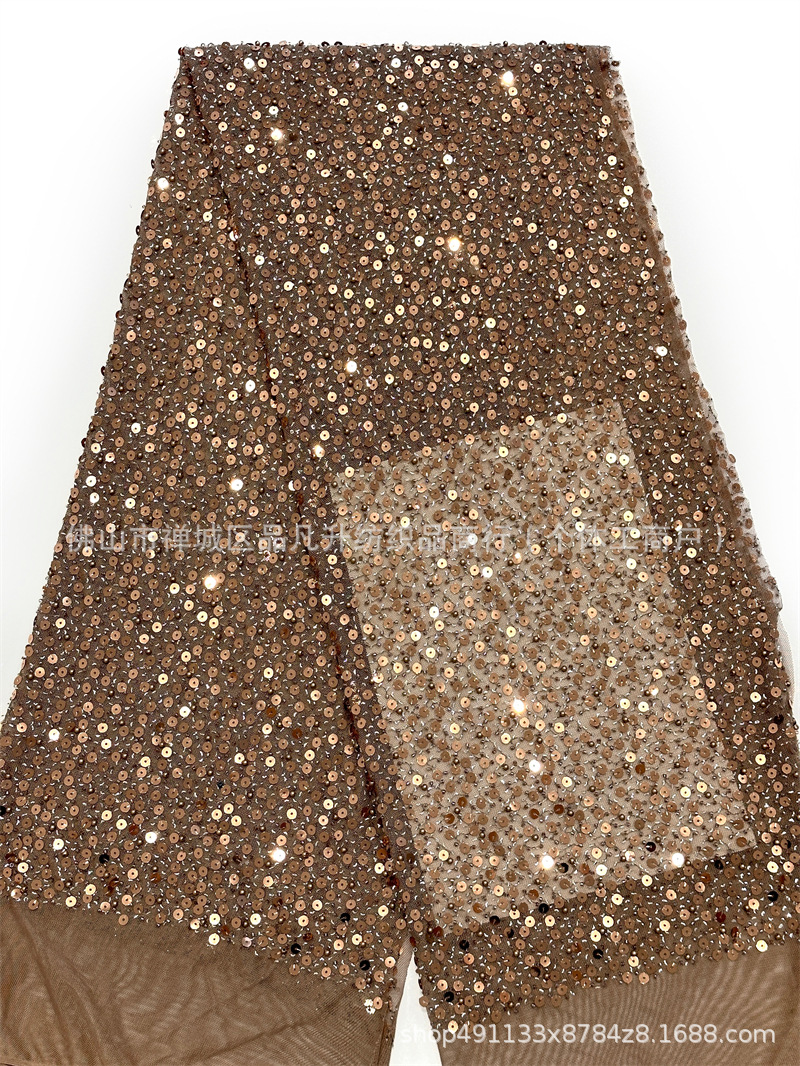 Nuevo rollo de tela de malla elástica moda vestido de cena de alta costura vestido de moda falda de cola de pez tejido en stock image 10