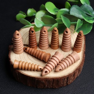 Peach Wood Carving Wenchang Tower Accessories Pendant Accessories Crafts DIY Weaving Crafts