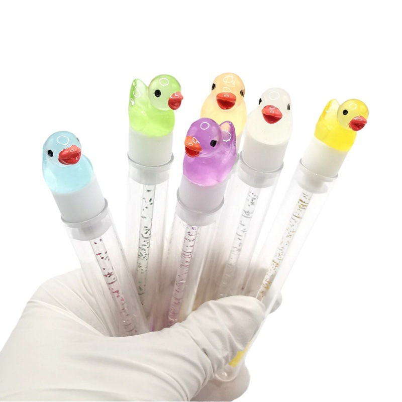 Cross-border hot selling test tube eyelash brush cute little duck Crystal Rod eyelash brush eyebrow comb grafting eyelash tool