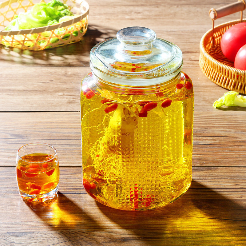 玻璃泡酒瓶带龙头人参专用酒瓶酒坛家用泡酒桶密封加厚泡酒罐|undefined