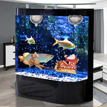 创意水族箱鱼缸沙盘造景装饰悬浮圣诞节礼品鹿拉车树脂工艺品摆件