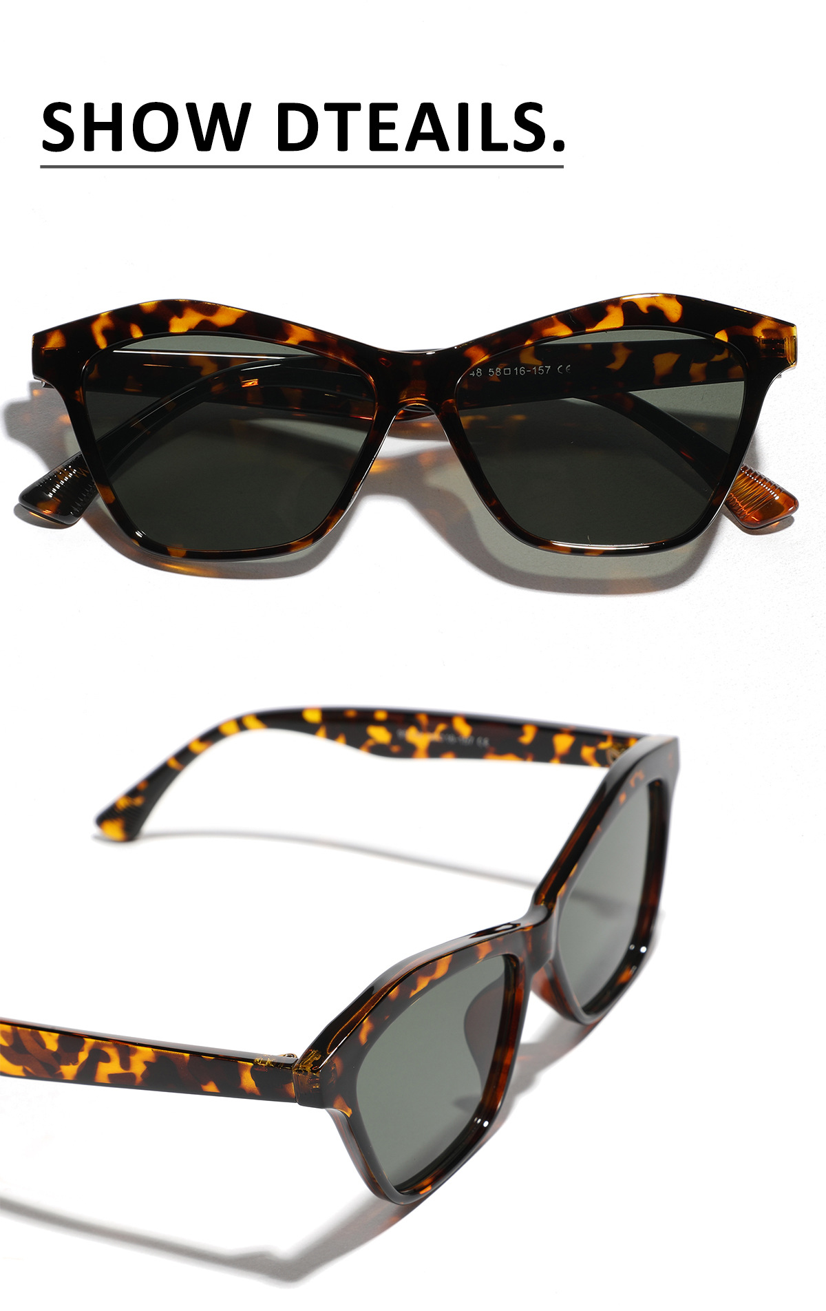 Vacaciones Estilo Clásico Color Sólido C.A. Protección UV400 Ojo De Gato Fotograma Completo Gafas De Sol Mujer display picture 3