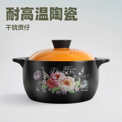 炖锅燃气炖汤煲耐高温煲汤锅陶瓷煲仔饭沙锅锅炖煮燃气灶适用红盖