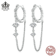 Aifulu European & American Original Hot-Selling Earrings, S925 Zirconia, Stylish & Exquisite Tassel Ear Clips, BSE822 Jewelry