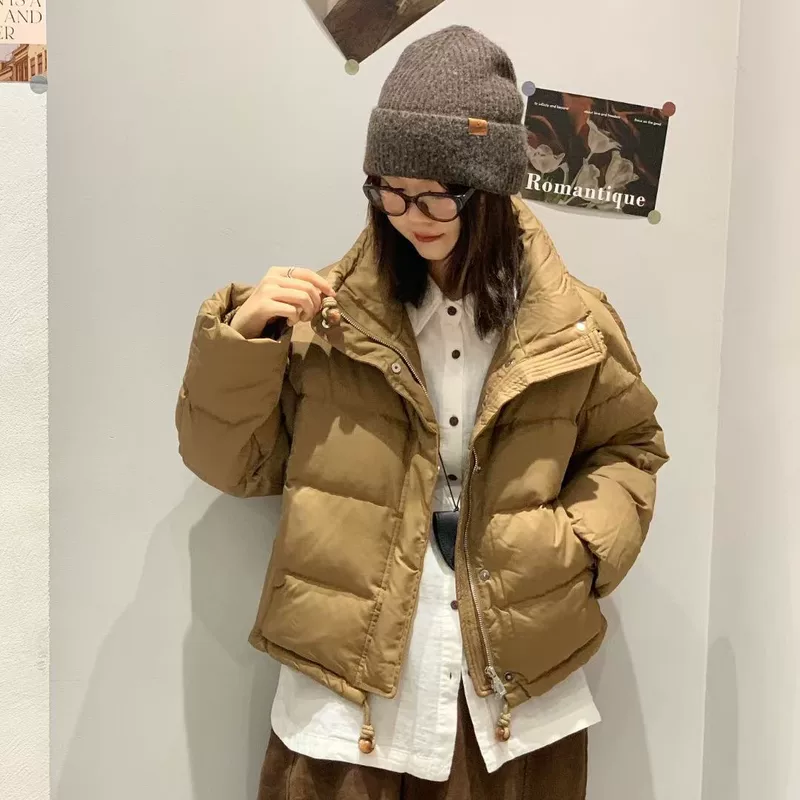 Fashionable down jacket, drawstring