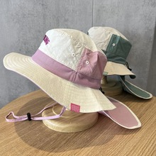 日系儿童轻薄透气披肩帽宝宝春夏季遮阳防晒男女童大檐速干渔夫帽