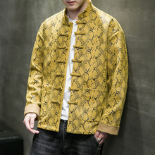 2025秋冬新款中国风男装手工盘扣数码烫金五色国潮修身唐装夹克男