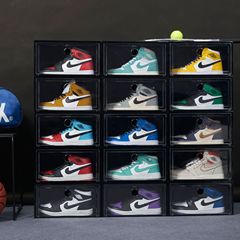 大號塑料透明鞋盒aj鞋子收納盒抽屜式鞋櫃鞋架學生網紅鞋牆防塵