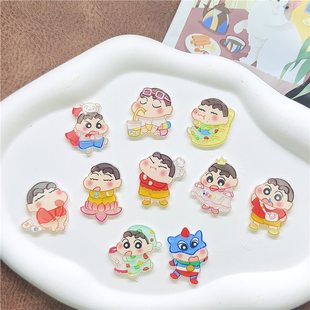 Ins Cartoon Cute Crayon Shin-Chan Acrylic Patch DIY Hairpin Brooch Badge Refrigerator Magnet Jewelry Small Accessories